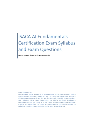 ISACA AI Fundamentals Certification Exam Syllabus and Exam Questions