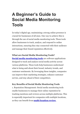 A Beginner’s Guide to Social Media Monitoring Tools