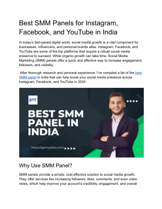 Best SMM Panels for Instagram, Facebook, and YouTube