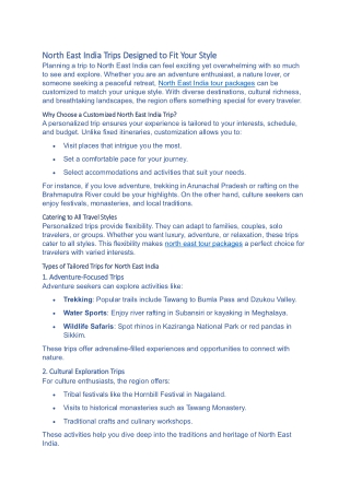 North East India Trips Designed to Fit Your Style