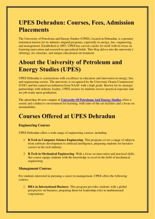 University Of Petroleum And Energy Studies