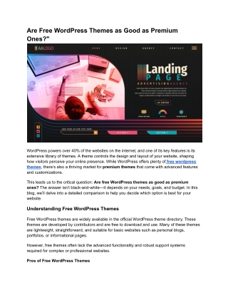 Are Free WordPress Themes as Good as Premium Ones?