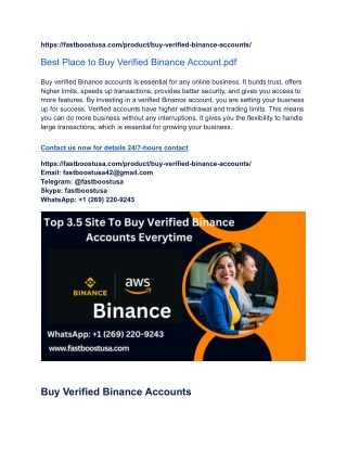 How You Can Buy Verified Binance Account For Crypto USA 2025