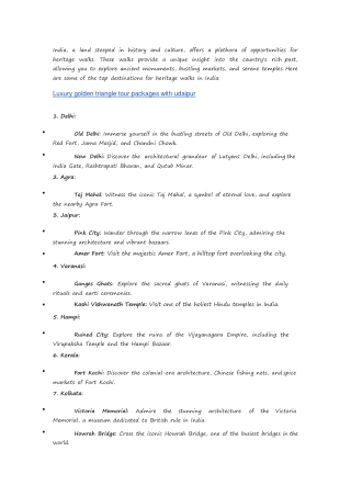 Luxury golden triangle tour packages with udaipur