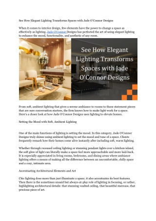 Jade O'Connor Designs: Elevating Spaces with Stunning Light