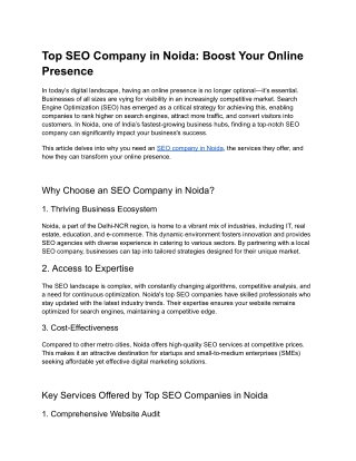Top SEO Company in Noida_ Boost Your Online Presence
