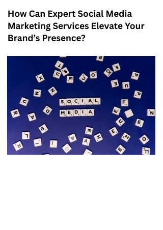 How Can Expert Social Media Marketing Services Elevate Your Brand’s Presence