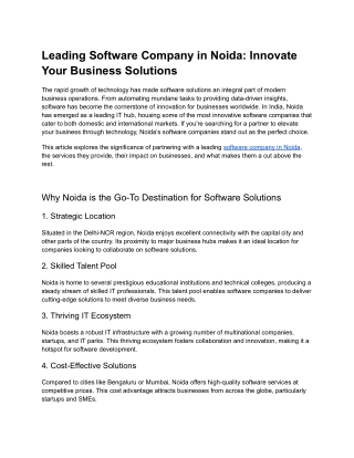 Leading Software Company in Noida_ Innovate Your Business Solutions