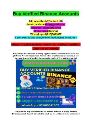 Buy Verified Binance Accounts