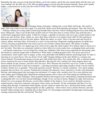 Flipping Pages: The Magic of Reading Programs