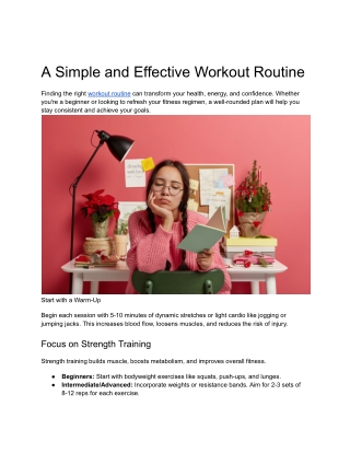 A Simple and Effective Workout Routine