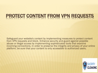 Protect content from VPN requests