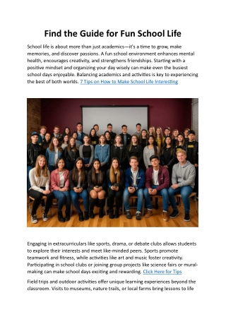 Find the Guide for Fun School Life