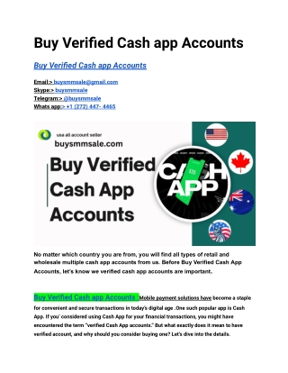 Best Online Place To Buy Verified Cash App Accounts