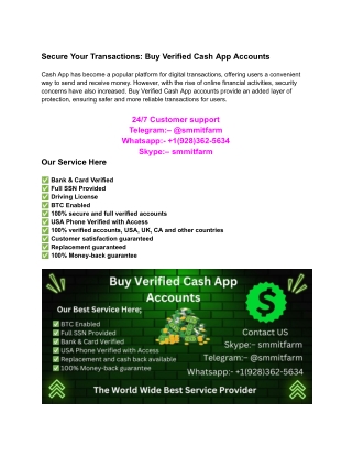Secure Your Transactions: Buy Verified Cash App Accounts