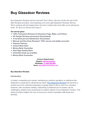 Buy Glassdoor Reviews