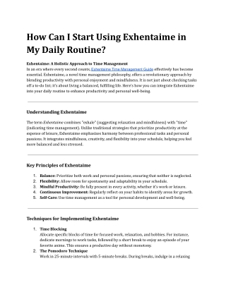How Can I Start Using Exhentaime in My Daily Routine