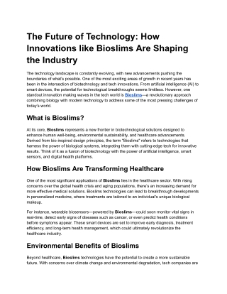 The Future of Technology_ How Innovations like Bioslims Are Shaping the Industry