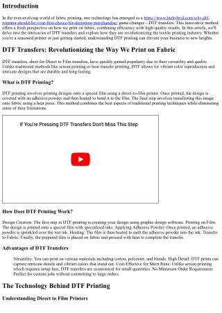 DTF Transfers: Revolutionizing the Way We Print on Fabric