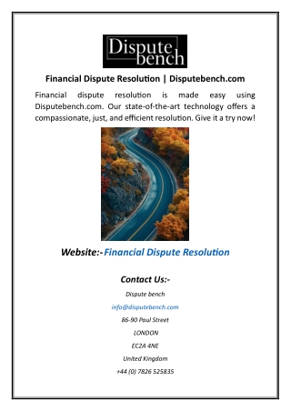 Financial Dispute Resolution | Disputebench.com