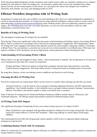 Efficient Workflow Integration with AI Writing Tools