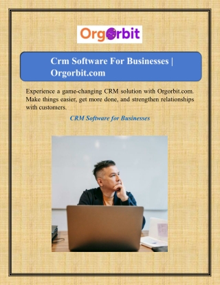 Crm Software For Businesses | Orgorbit.com