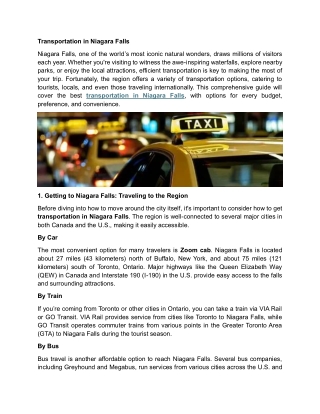 Transportation in Niagara Falls