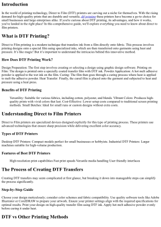 Everything You Need to Know About Direct to Film Printers