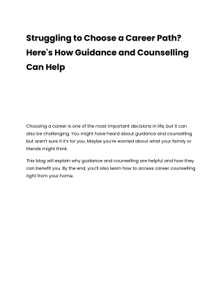 What is Guidance and Counselling_ Importance of Guidance and Counselling