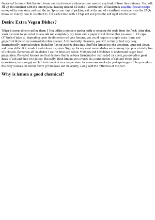 Preserved Lemons Recipe