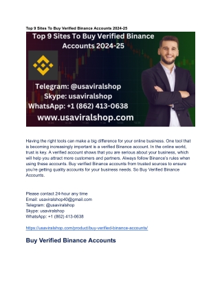 Top 9 Sites To Buy Verified Binance Accounts
