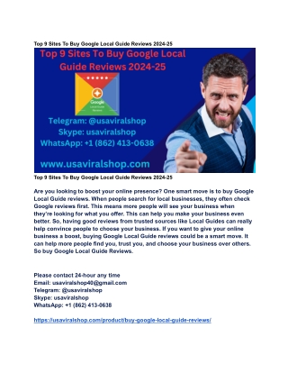 Top 9 Sites To Buy Google Local Guide Reviews