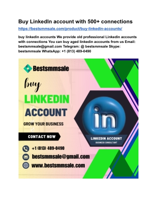 Buy LinkedIn account with 500  connections