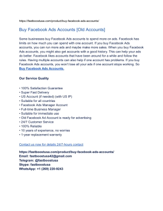 Buy Facebook Ads Accounts [Old Accounts]