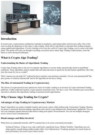 Navigating the Learning Curve: Getting Started with Algo Trading Cryptocurrency
