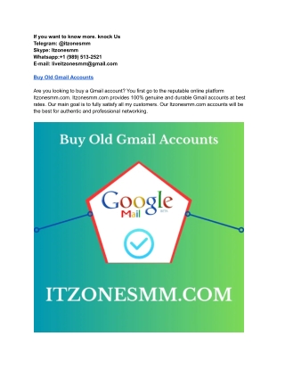 Best Place to Buy Old Gmail Accounts - 100% Safe
