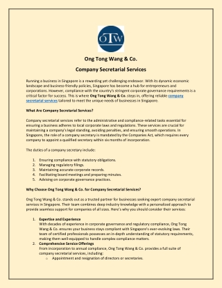 Company Secretarial Services