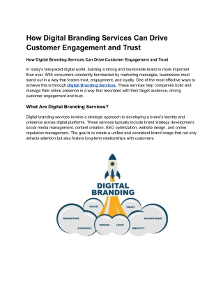 How Digital Branding Services Can Drive Customer Engagement and Trust