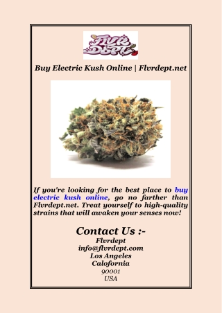 Buy Electric Kush Online | Flvrdept.net