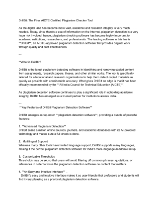 DrillBit_ The Final AICTE-Certified Plagiarism Checker Tool