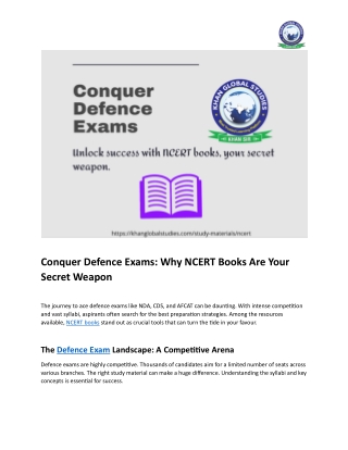 Conquer Defence Exams Why NCERT Books Are Your Secret Weapon