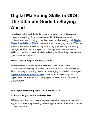 Digital Marketing Skills in 2024: The Ultimate Guide to Staying Ahead