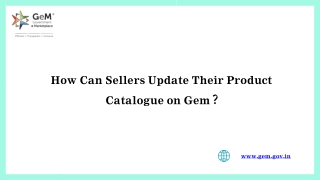 How can sellers update their product catalogue on GeM