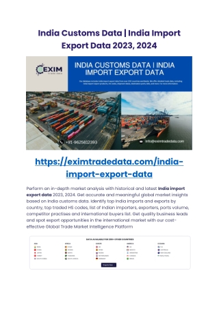 India Customs Data | India Import Export Data