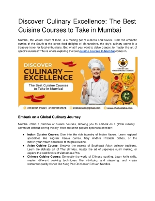 Discover Culinary Excellence_ The Best Cuisine Courses to Take in Mumbai