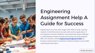 Engineering Assignment Help A Guide for Success