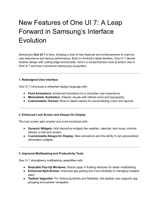 New Features of One UI 7_ A Leap Forward in Samsung’s Interface Evolution