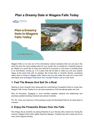 Plan a Dreamy Date in Niagara Falls Today