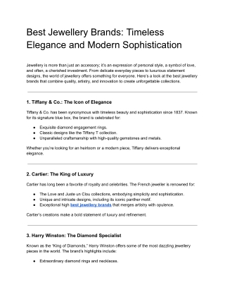 Best Jewellery Brands_ Timeless Elegance and Modern Sophistication