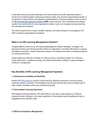 HR Learning Management System: Revolutionizing Employee Training and Development